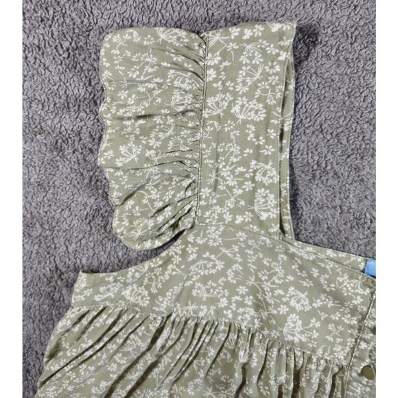 CeCe Women's Off-the-Shoulder Blouse L Sage Green with Ruffled Sleeves - Picture 3 of 5